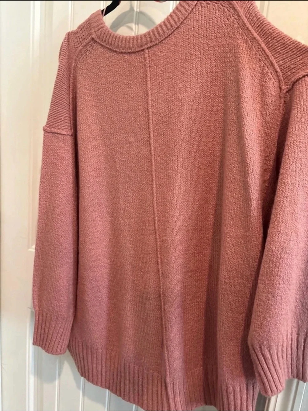 Free People Oversized Scoop Neck Sweater - Dusty Rose Pink